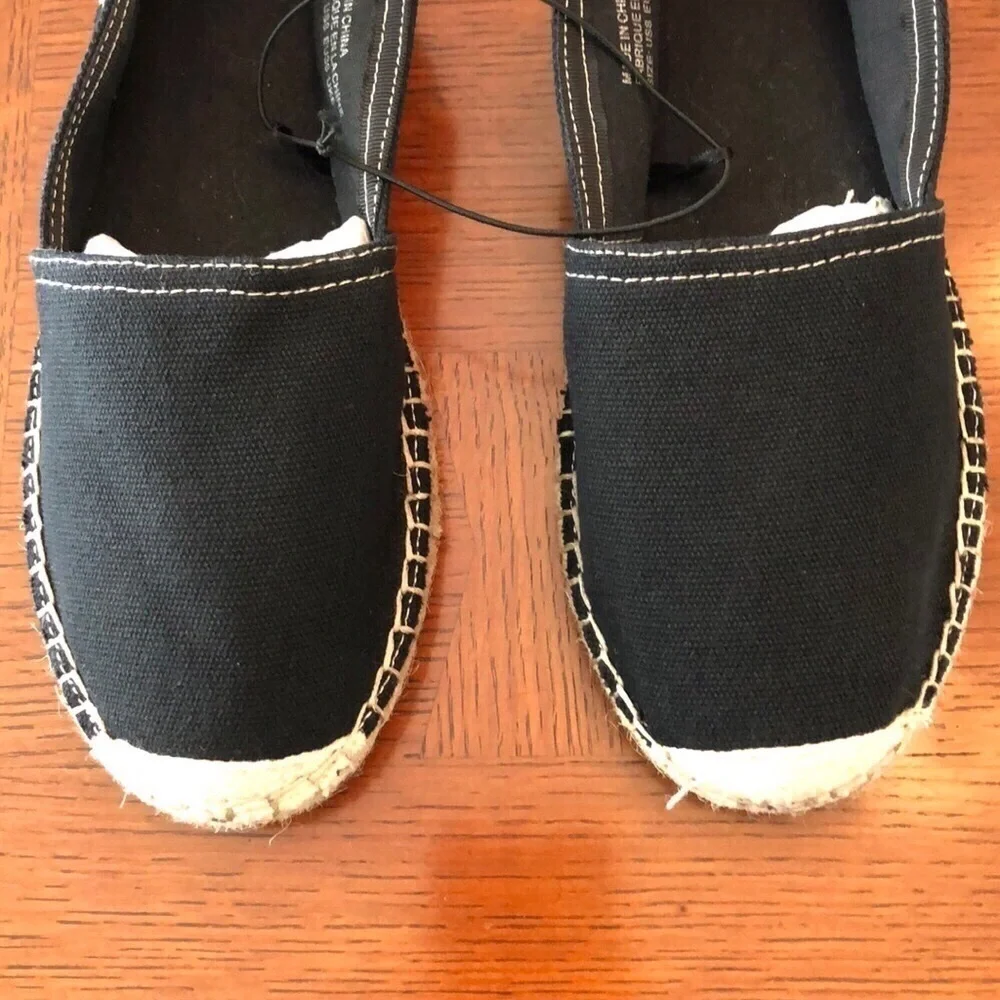 Urban Outfitters Classic Stitch Espadrille Shoe Black